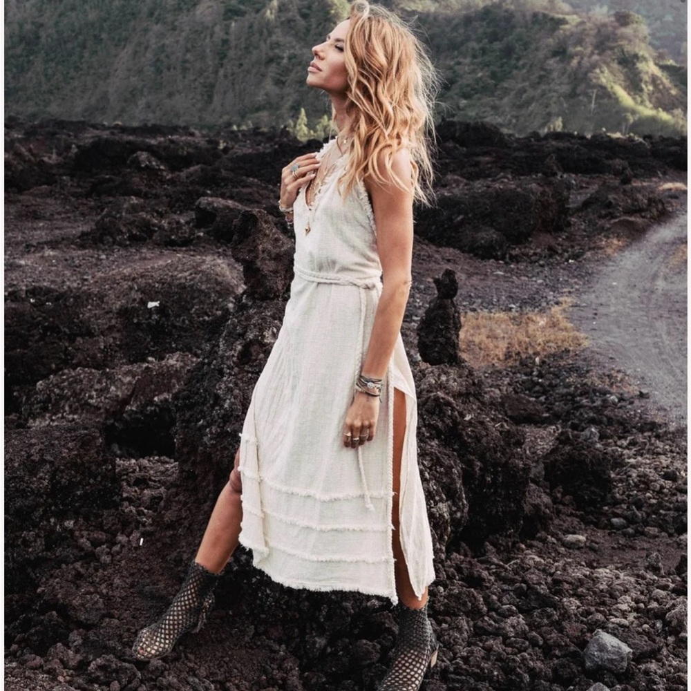 AYA Sacred Wear Off-White "Casual Dream" Boho Wrap Dress